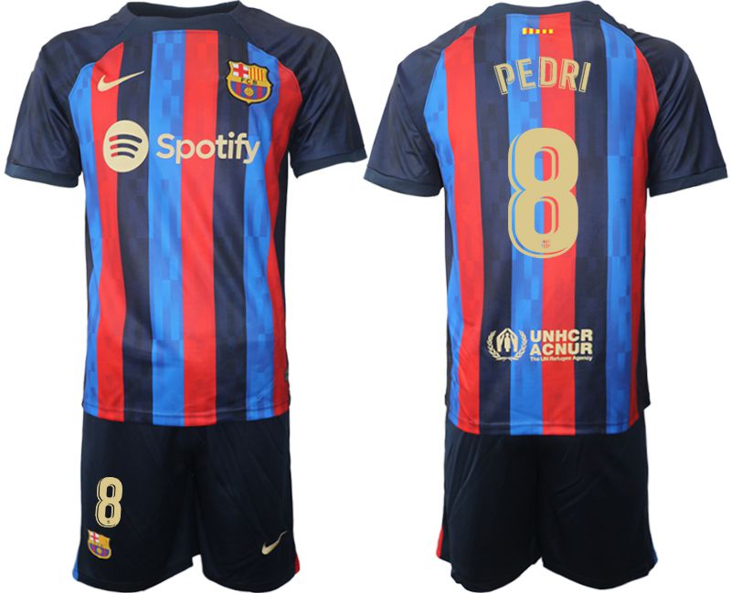 Men 2022-2023 Club Barcelona home blue 8 Soccer Jerseys